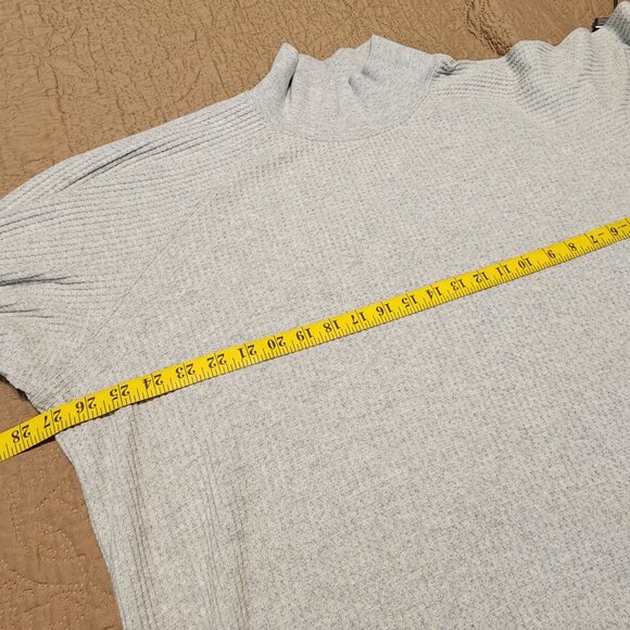 Lands End Womens 2XL Gray Waffle Knit Pullover Sweater  Long Sleeve Relaxed Fit - Picture 7 of 9